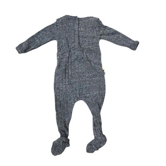 NWT Maniere Child Marled Blue Ribbed Footed Onesie Infant Baby Boy 6 Months - Picture 2 of 13